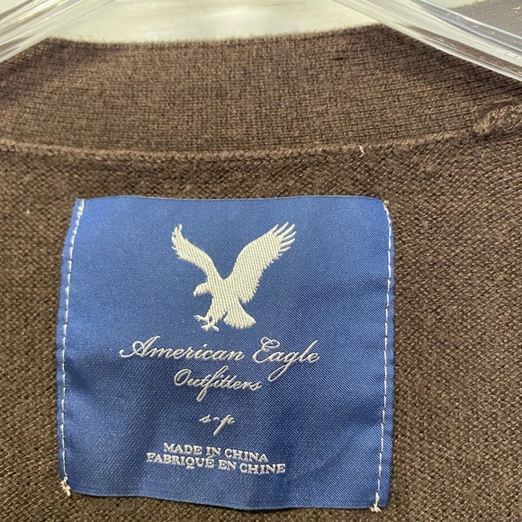 Womens American Eagle Brown 3/4 Sleeve Long Button Up Cardigan Size small - Picture 4 of 5